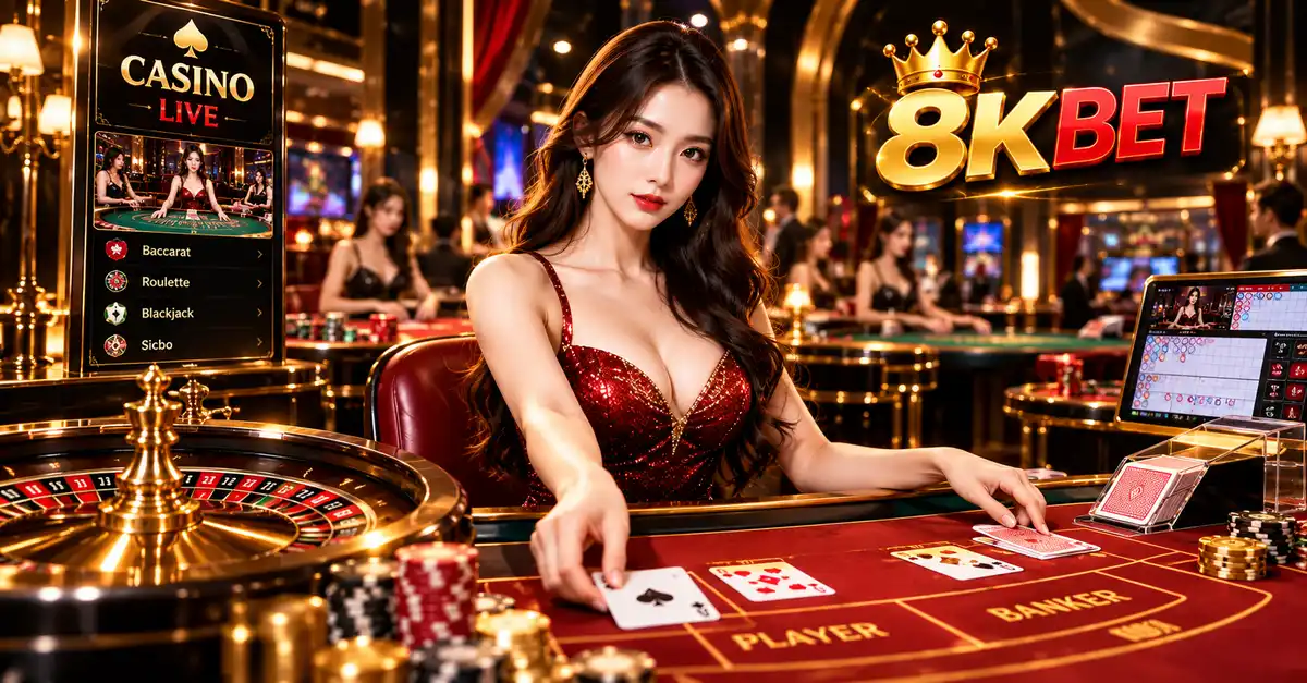 Không gian casino live và bàn chơi trực tuyến