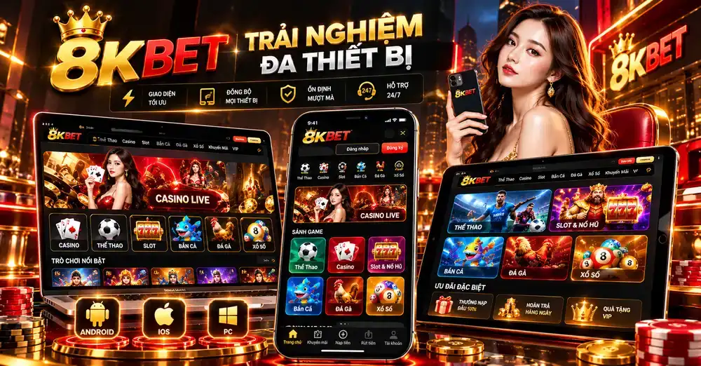 Tải app và trải nghiệm 8KBET trên nhiều thiết bị